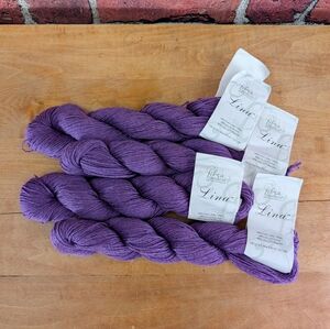 Fibra Natura Lina Yarn, Color #108, Crocus, Purple, 4 Hanks
